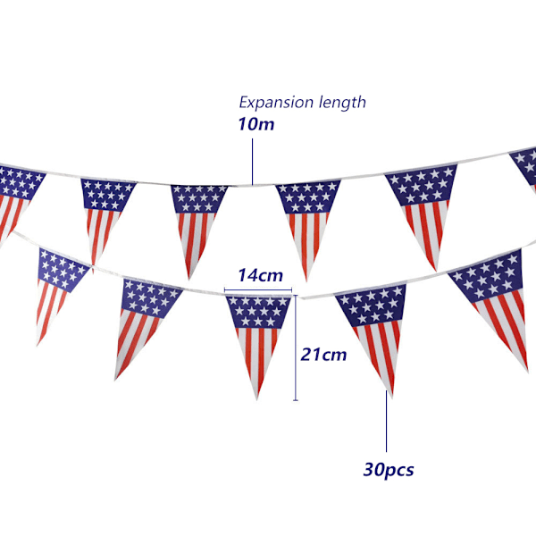 Patriotisk Partydekoration, Amerikanska Stjärnor och Ränder Flagga Dubbla Lager Snöre För Hållbarhet, Mångsidig För Olika Tillfällen Inklusive 4 Juli