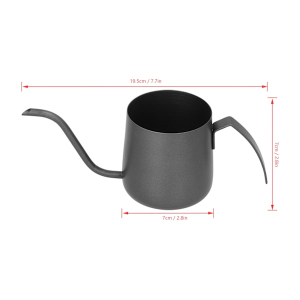304 Rostfritt Stål PTFE Svanhals Vattenkokare med Inre Skala Häll Över Kaffekanna för Hem250ml Svart