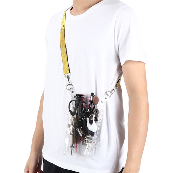 Frisör Saxväska Transparent PVC Hårsaxar Kammar Förvaringsfodral Barberverktyg Svart