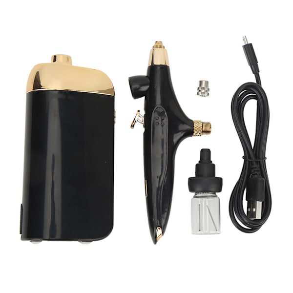 Syre Facial Airbrush Bärbar Makeup Hudvård Toner Nano Mist Sprayer Enhet Damernas Gåvor Svart Set