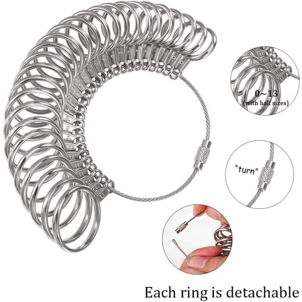 Ring Sizer mätverktyg, aluminium ring dorn och finger