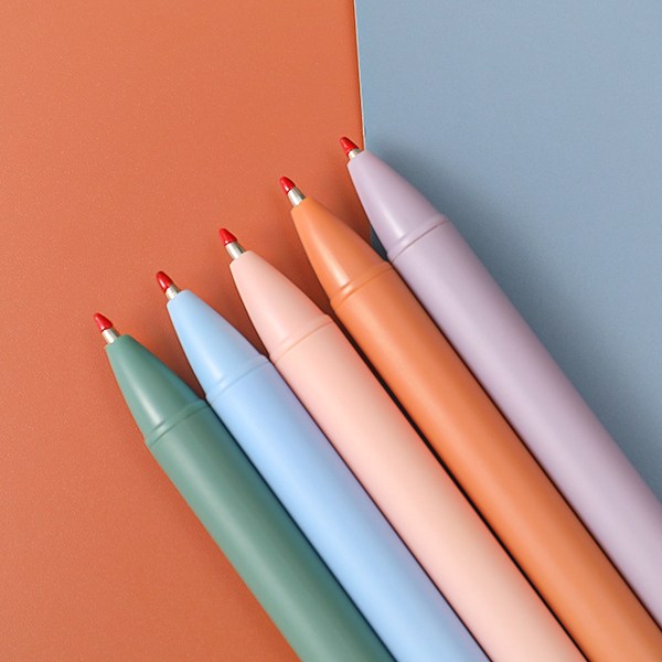 Snabbtorkande bläckpennor, infällbar design 0,5 mm fin spets gelbläckpennor för kontors- och skolmaterial, mjukt grepp (Macaron-färger)