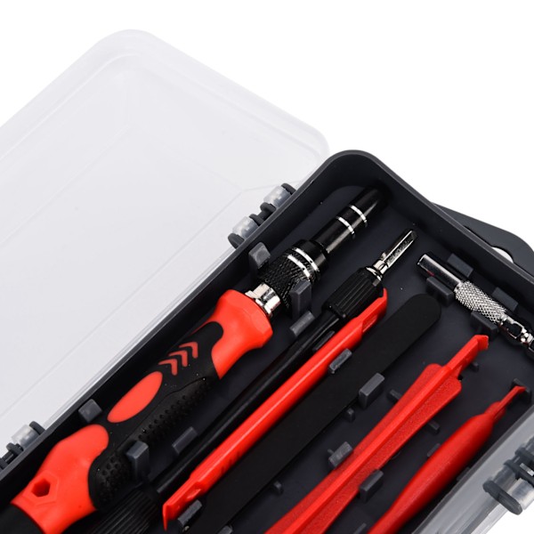 115-i-1 skruvmejselset Magnetisk precision Multifunktionella bits Elektronikreparationssats Röd