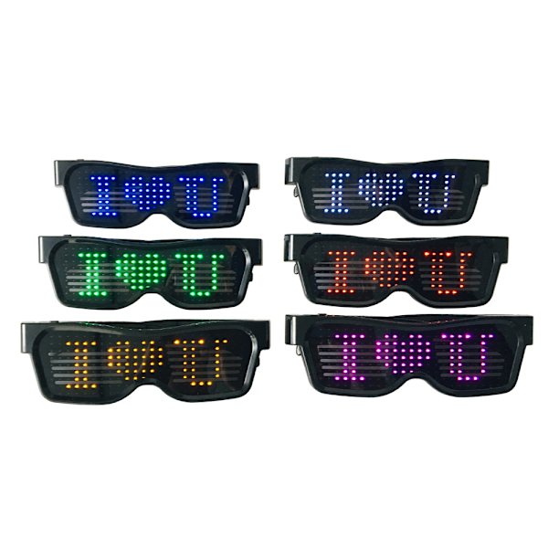 LED Lysande Glasögon USB Uppladdningsbara & Trådlösa med Blinkande LED-Display Självlysande Glasögon för Julfester Barer Rave Festival