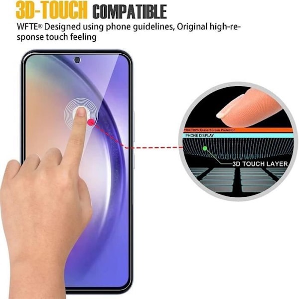 Härdat glas för Samsung Galaxy A54 - E.F.CONNECTION - Set med 4 - Ultratunt skydd - 9H hårdhet Transparent