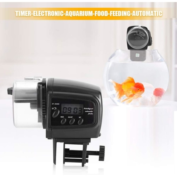 Automatisk fiskmatare - Digital LCD elektronisk fiskmatare dispenser timer automatisk akvarium tank matningsmaskin