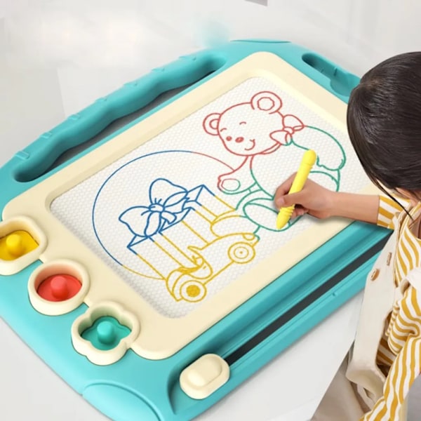 Färgglad Etch Sketch, Magnetisk Ritbräda för Småbarn, Stimulerar Nyfikenhet om Färger och Praktisk Färdighetsutveckling, Portabel och Hållbar