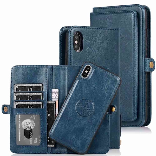 iPhone X/XS - Robust Kraftfullt Plånboksfodral Mörkgrön Mörkgrön