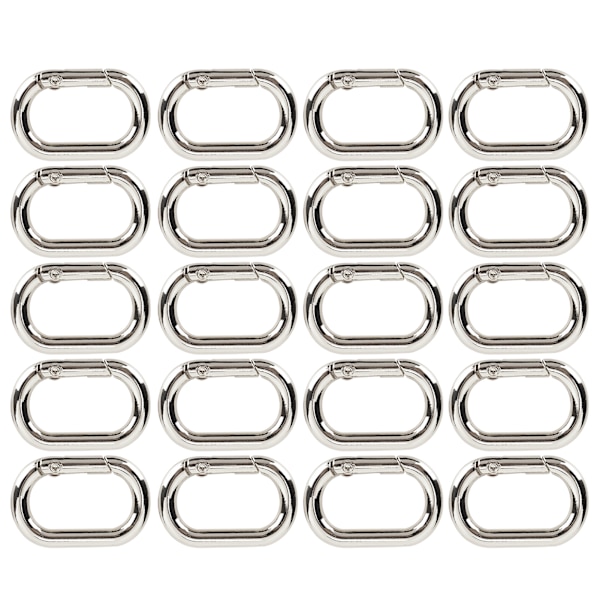 20 st ovala fjäderklämmor 23 mm legering snäpphakar klämma för väskor plånböcker nyckelband rem svart