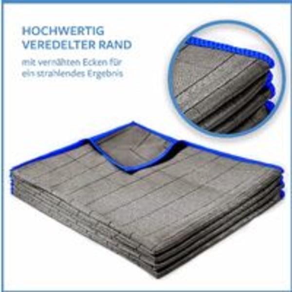 3X Professionella mikrofiberdukar för glas 400 g/m2 Rengöring av fönster och glas utan ränder - Extremt absorberande, luddfria polerdukar 50x40cm,