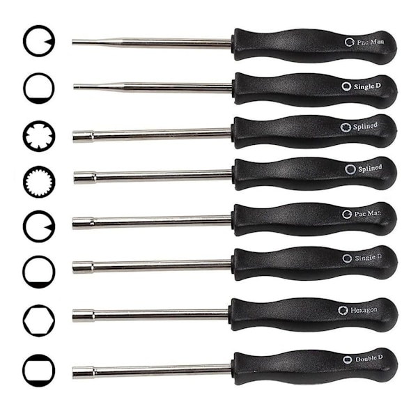 8-pack förgasare skruvmejsel Förgasare justeringsverktyg set för motorsåg ogräsätare Troy Bilt etc. Borste och förgasare rengöringsmedel