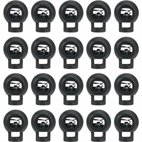 20 st snörlås, snörlås, snörlås, snörlås i plast, snörlås i plast, fjäder snörlås knappar, för kläder, S