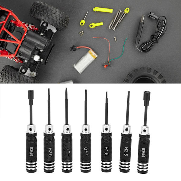 7-dels Hex-spårkorsmejselset Modellmaskinunderhåll Verktyg för RC Quadcopter Båt Bilreparation