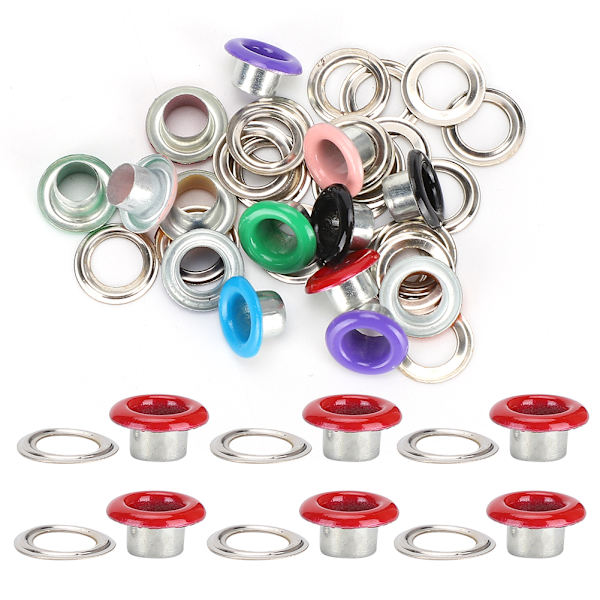 500 Set Ögle Spänne Metallisk Ögla Färg Skor Läder Väskor DIY Hantverk Knapp Nitar Verktyg 4,5 mm