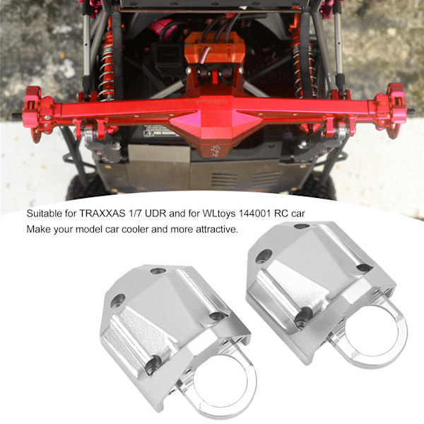 RC Bakaxel Växellåda Hus Aluminiumlegering Stark Enkel Installation RC Axel Växellåda Hus för TRAXXAS 1/7 UDR Silver