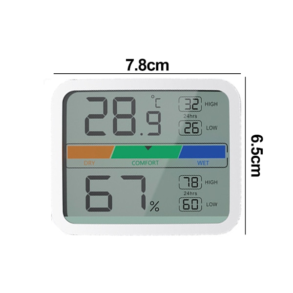 Hygrometer Termometer för dina inomhusbehov, komfortindikator på stor LCD-skärm säkerställer lättläst display, digital temperatur- och fuktighetssensor
