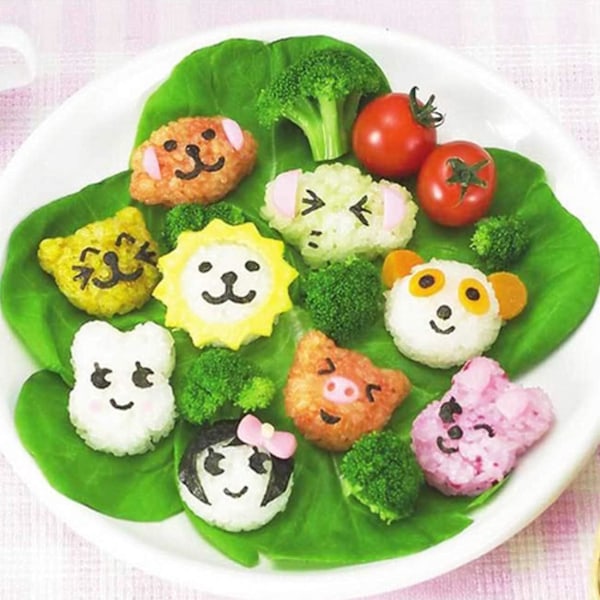 6 st Cartoon söt kokt äggform, fisk bil hjärta form ägg sushi risform form, dekorera fondant kakverktyg (6 st) färgglad