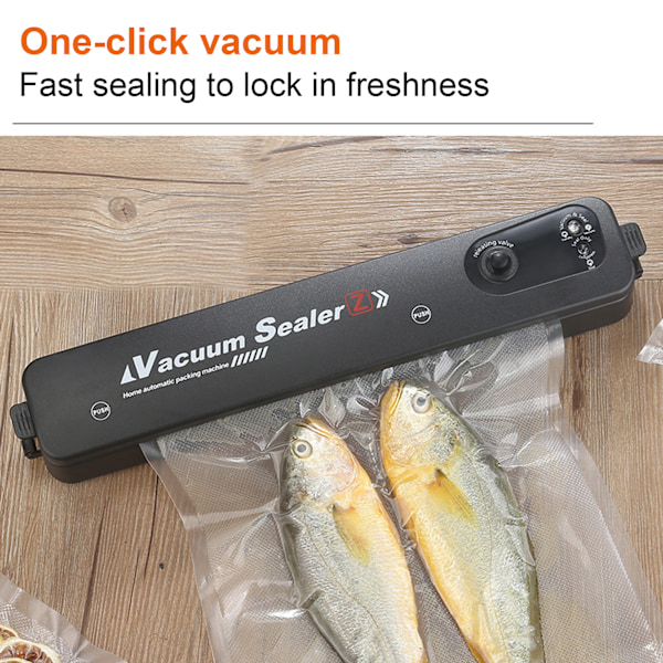 Hushållspackningsmaskin Automatisk livsmedelskonservering Vakuumförseglare Snackförseglingsmaskin 100-240V(EU-kontakt )