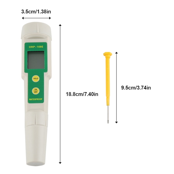 2 i 1 Digital ORP/TEMP Meter Tester Akvarium Pool Hydroponisk Vattenmonitor