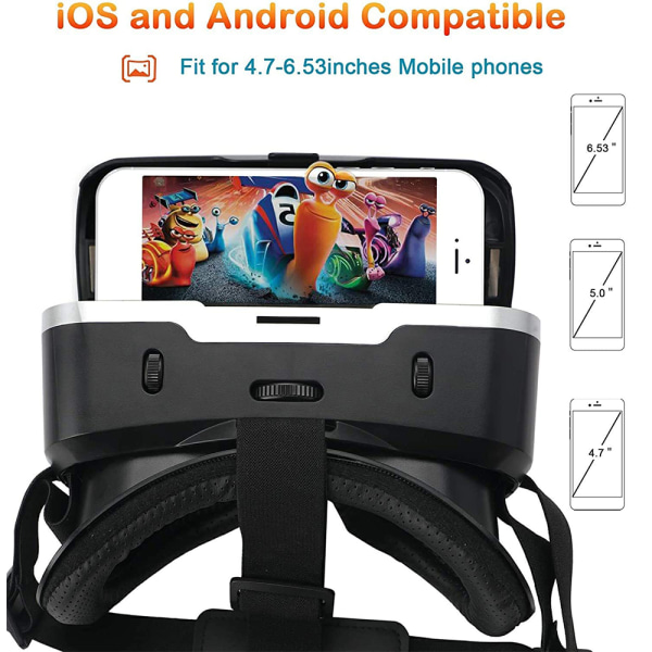 -Säker Universal Vr 3D Virtual Reality-glasögon och Bluetooth