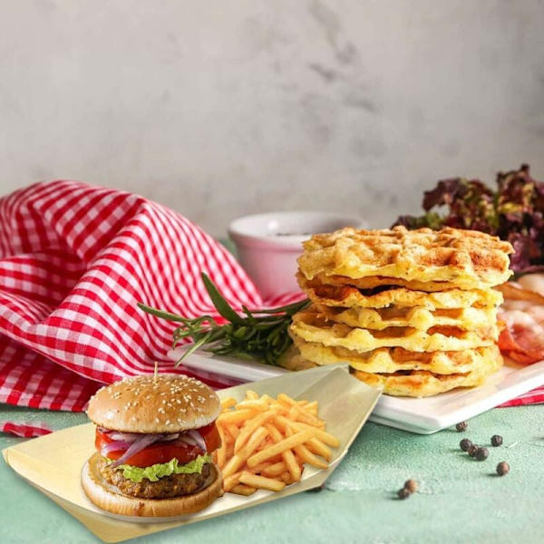 Engångsskål, 100 st nedbrytbara träskålar, båtformad träplatta 17 x 8 cm, idealisk för aptitretare, korv, pommes frites, sushi, munkar, varm