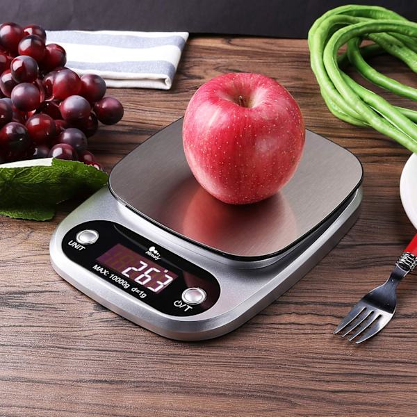 Digital köksvåg - Från 1 g till 10 kg - Rostfritt stål - Hög precision - Med LCD-display