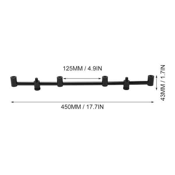 Fiske Spö Pod Stativ Hållare Aluminiumlegering Fiske Spö Pod Stativ Tvärslå Fäste 4 Huvuden 45cm