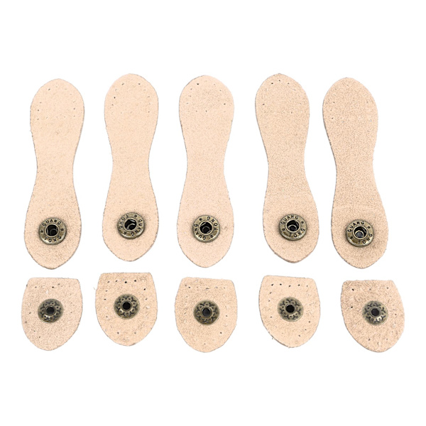 5 set läderknäppspännen mjuka slitstarka DIY sömnadsläderfliklås för handväskor axelväskor plånböcker beige antik mässing tillbehör