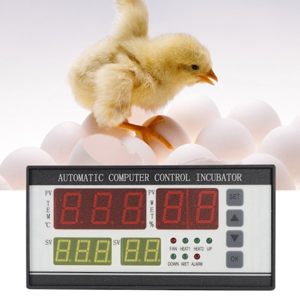 220V Inkubator Termostat Hög Noggrannhet Automatisk Äggvridning Temperatur Fuktighetskontroll