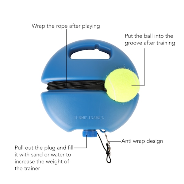 Självständig Tennis Tränare Bärbar Själv Pracitce Tennis Träningsverktyg Singel Tennis Tränare för Nybörjare