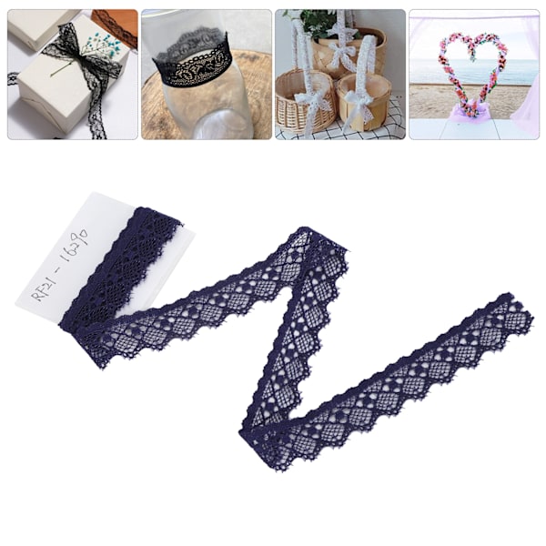 Spetsband Klädtillbehör Dekorera Hantverk DIY Material 10 Yard 2cm Bredd Mörkblå