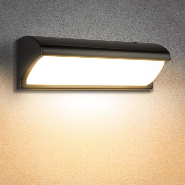 Utomhusvägglampa med rörelsesensor, 30W modern utomhusvägglampa, IP65 vattentät LED utomhusbelysningslampa för terrass, trädgård, gångväg, uteplats,
