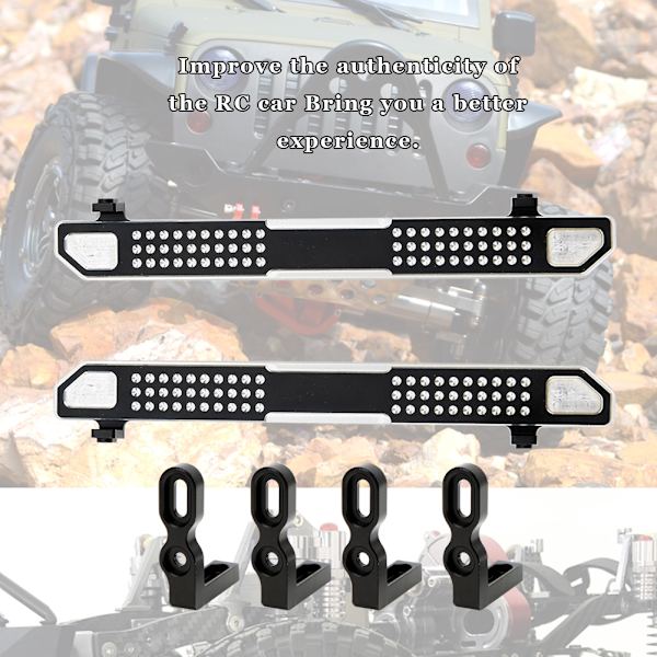 2PCS RC Crawler Justerbar Metall Sido Pedalplatta Passar för Traxxas 1/10 Svart