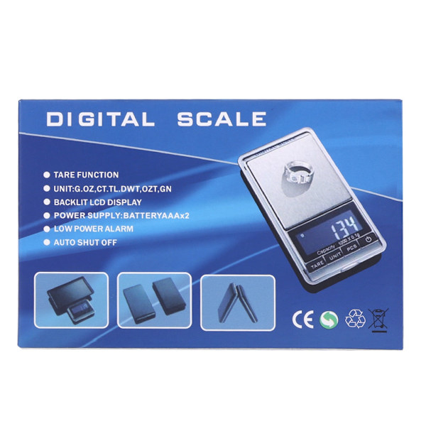Mini bärbar ficka elektronisk digital smycken precisionsskala med digital display (1000*0,1g)
