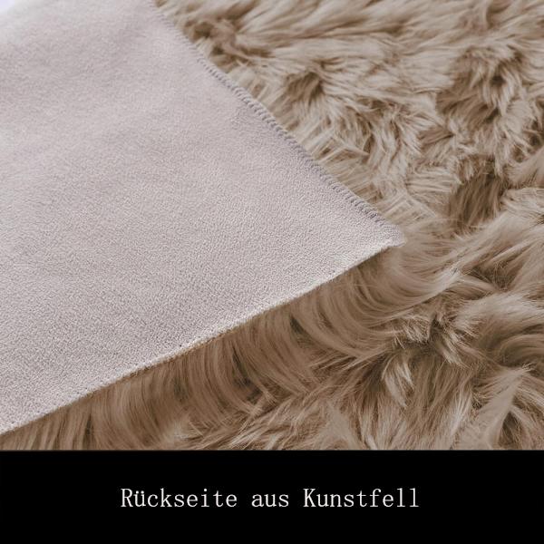 1 st konstgjord pälsmatta ljusbrun beige fluffig liten sovrum; materialkomposition: 100% akryl