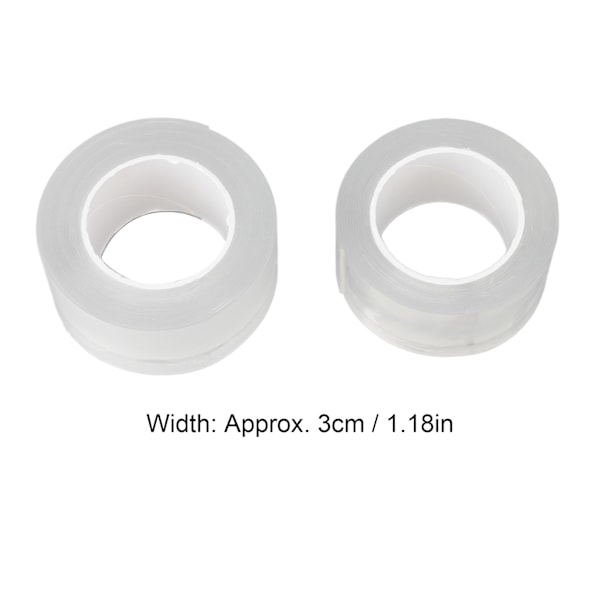 5 Rullar Dubbelhäftande Tejp Transparent Halkfri Elastisk Självhäftande Tejp för Hantverk 3cm Bred