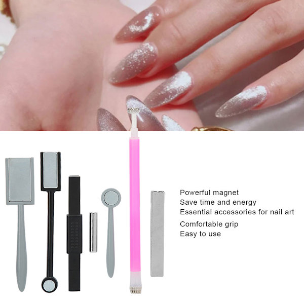 Kattöga Magnet Stick Varnish Gel Polish Magnet Set Multifunktionellt Manikyrverktyg