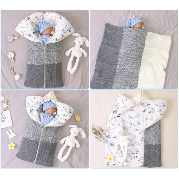 Nyfödd baby barnvagn sovsäck swaddle filt multifunktionell barnvagn wrap sova mat tjock varm sovsäck för pojkar flickor 0-12 månader