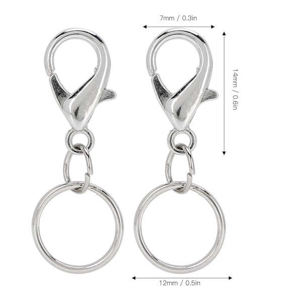 20 st nyckelkedjeklämma krok vridbar snodd snäpp nyckelring nyckelring DIY tillbehör hårdvara 7x14mm liten klämma med 12mm innerdiameter nyckelring