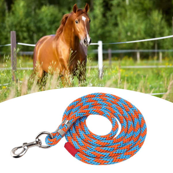 Hästkoppel Tjockad Dragresistent Nylon Hästrep för Boskap Husdjur Hästträning 6,6ft Lång Blå Orange