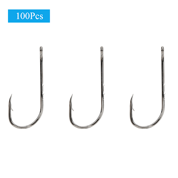 100 st 6/0# Vassa fiskekrokar i kolstål med hullspets bete locka fiskeredskap