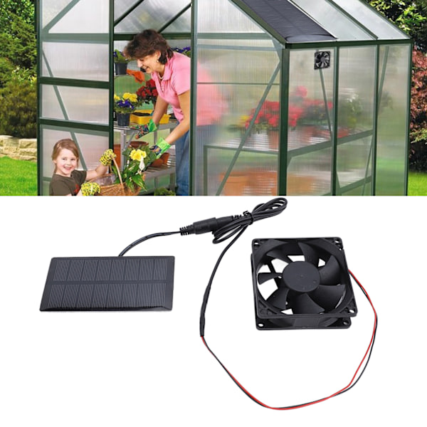 0,8W 4V Solpanel Fläkt Kit Professionell Polykristallin Kisel Solpanel Utsugsfläkt Kit för Hönshus Växthus Djurhus