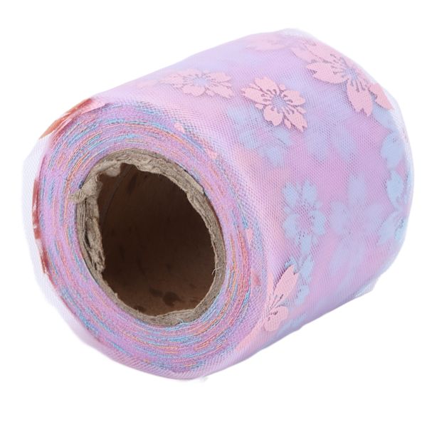 Tryckt tylltyg känns bekvämt skapa romantik 6cm 25 yards polyester DIY dekoration för aktiviteter fester lila röd