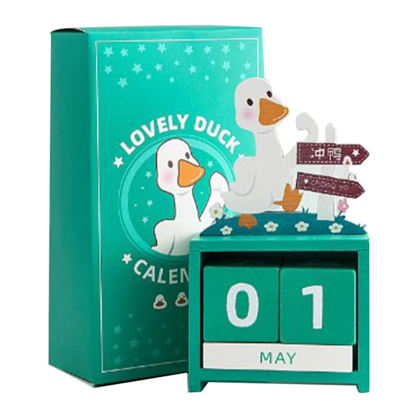 Trä evighetskalender nedräkning månad datum block kuber kalender söt skrivbordsdekoration typ 3