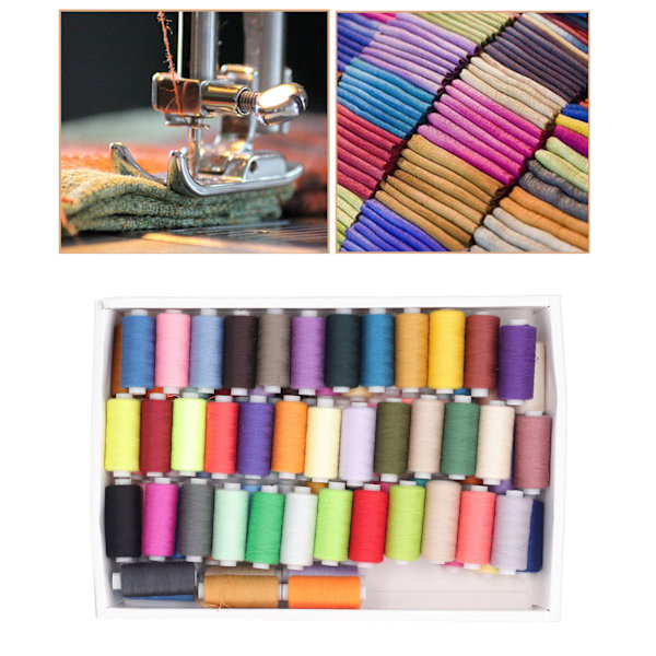 Sytrådsset 400 Yards 80 Färger Polyester Symaskinstrådar för DIY Handsömnad Quiltning