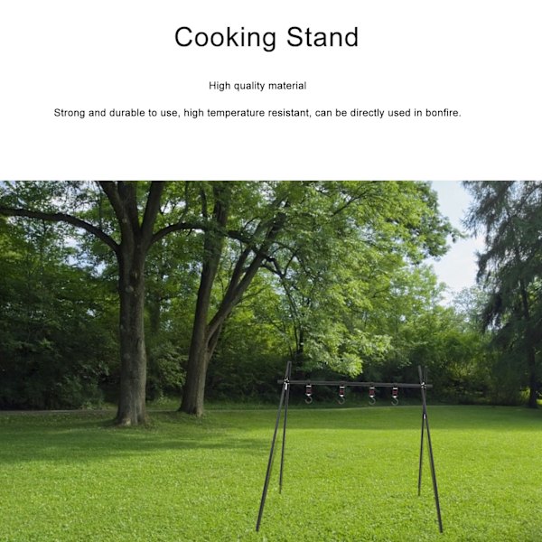Trefot BBQ-grill för lägereldmatlagning, stativ för utomhuspicknick, grilltillbehör för fester