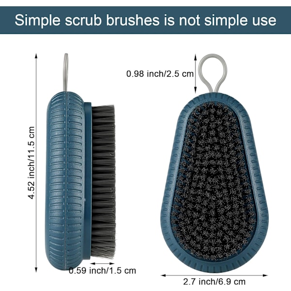 2 stycken skrubbor Multi-Purpose Heavy Duty Scrub Brush Soft Scrubbing Brush Set för tvättkläder skor, badrum, dusch, handfat, golv
