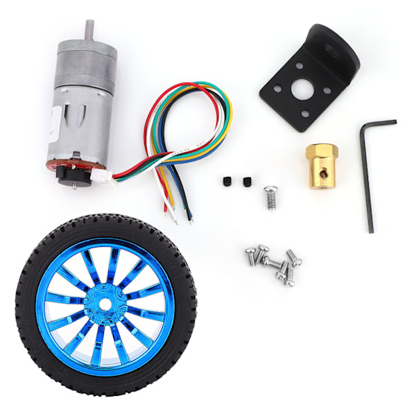 DIY Encoder Gear Motor med monteringsfäste 65mm hjulsats för Smart Car Robot DC12V(200RPM)