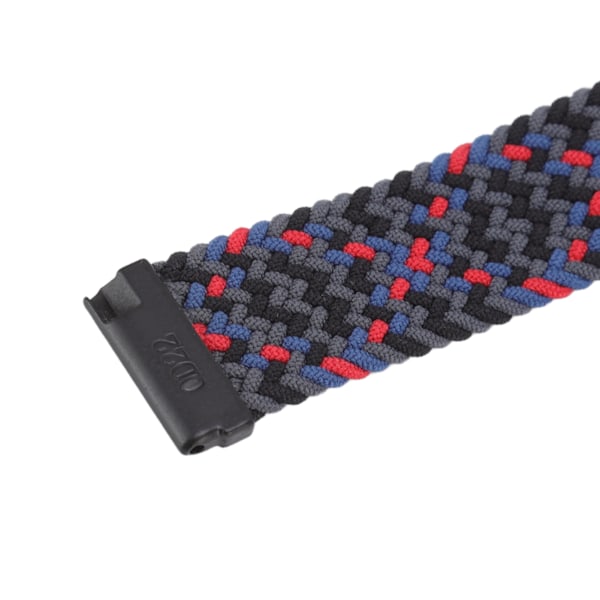 Flätat nylonklockarmband i rostfritt stål med spänne, 4 fjäderstångsersättning, scrunchie-klockarmband för Fitbit Versa