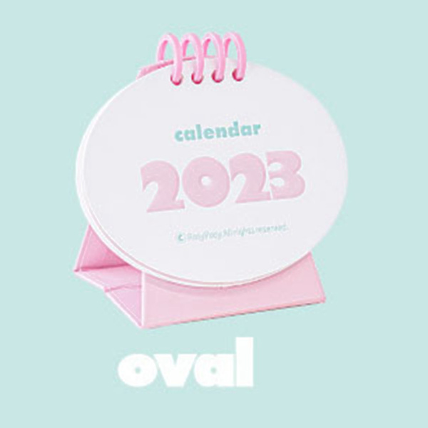 2023 Mini Skrivbordskalender Stående Vändspole Bindning Skrivbordskalender Söta Månadsschema Planerare för Hem Sovrum Oval Rosa